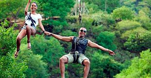 Ziplining at Casela Park